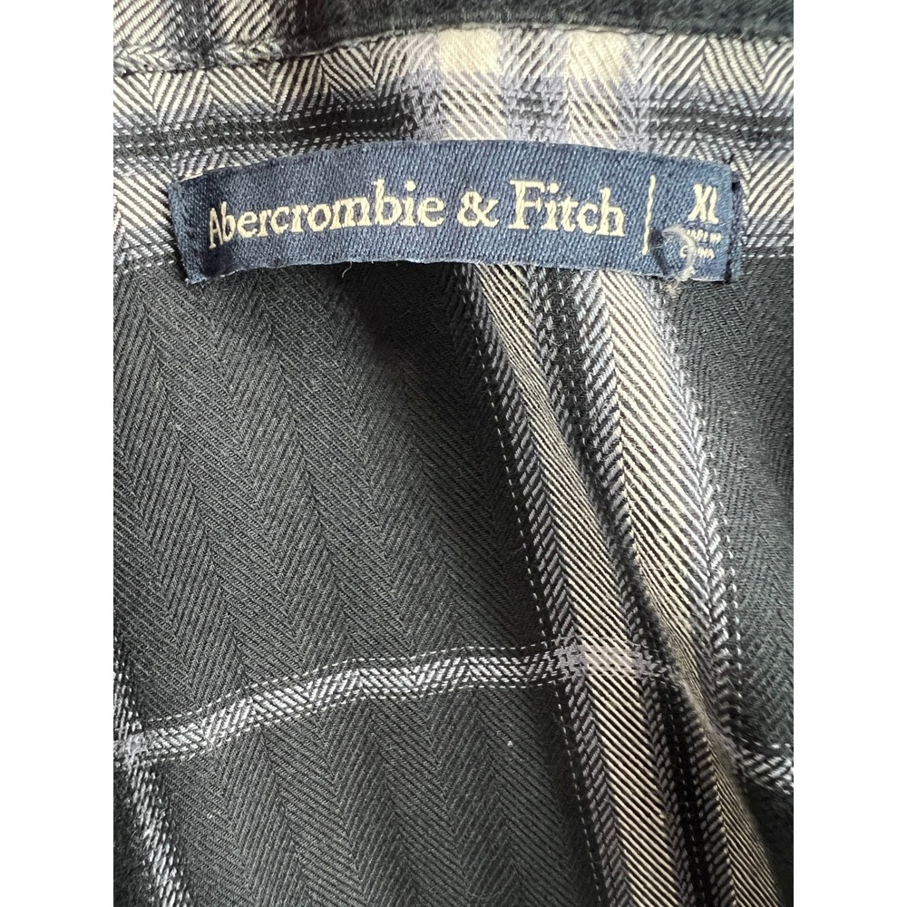Abercrombie & Fitch Womens XL Plaid Soft Cotton Button Down Oversized Shirtdress - Picture 4 of 8